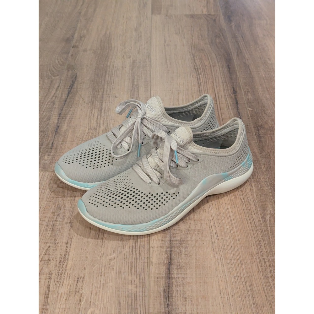 Crocs LiteRide 360 Marbled Pacer Womens 9 Gray Blue Sneakers 207632